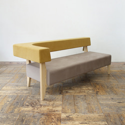 2.5s Border sofa-L (右)（NA×背:SA-135 OCHRE  座:SA-186 WALNUT) 5枚目の画像