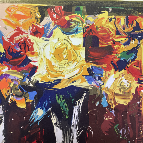 絵画 リトグラフ バラ マリーパラ作 絵画 リトグラフ バラ マリーパラ作