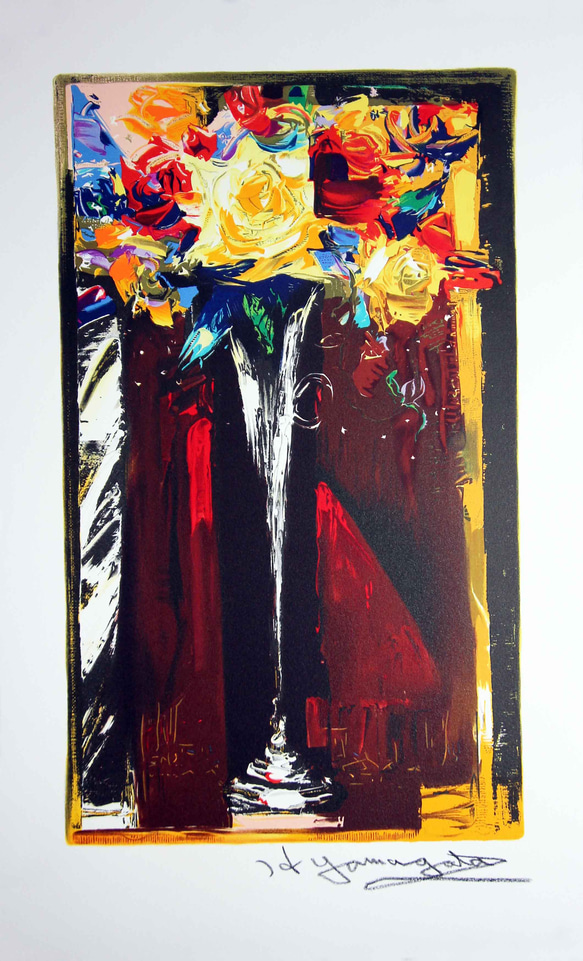 山形 弘 作／『リトグラフ 薔薇』 版画 art-弘楽 通販 16504688