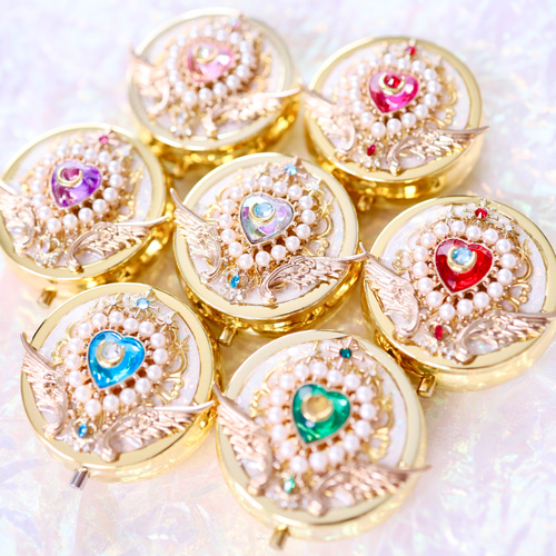 【別倉庫からの配送】 クリスタルハートピルケース AnJurg その他アクセサリー ✨全7色 服薬管理・補助