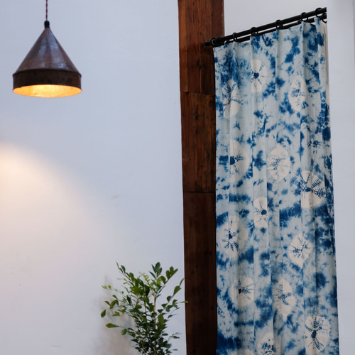 Yuhe 手作り絞り染め青染め純綿カーテンとドアカーテンオリジナル