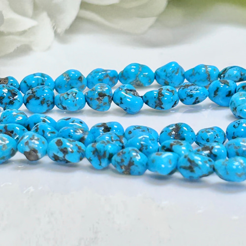 天然アリゾナ産ターコイズ×高品質ラリマーのブレスレット 天然石  