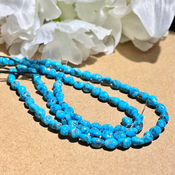 1個　スリーピングビューティー　ターコイズ　スパイダーウェブターコイズ　天然石　タンブル　無染色　 8枚目の画像