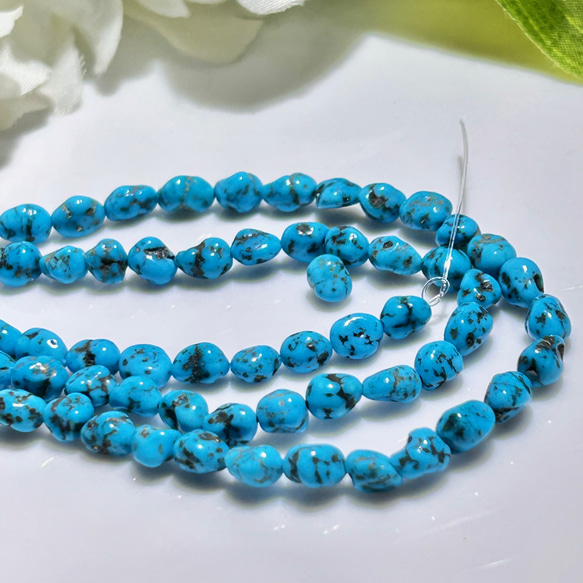 1個　スリーピングビューティー　ターコイズ　スパイダーウェブターコイズ　天然石　タンブル　無染色　 7枚目の画像