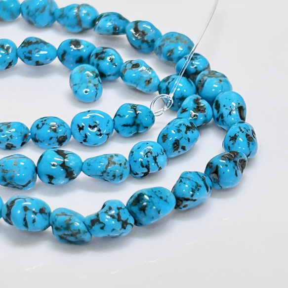 1個　スリーピングビューティー　ターコイズ　スパイダーウェブターコイズ　天然石　タンブル　無染色　 2枚目の画像