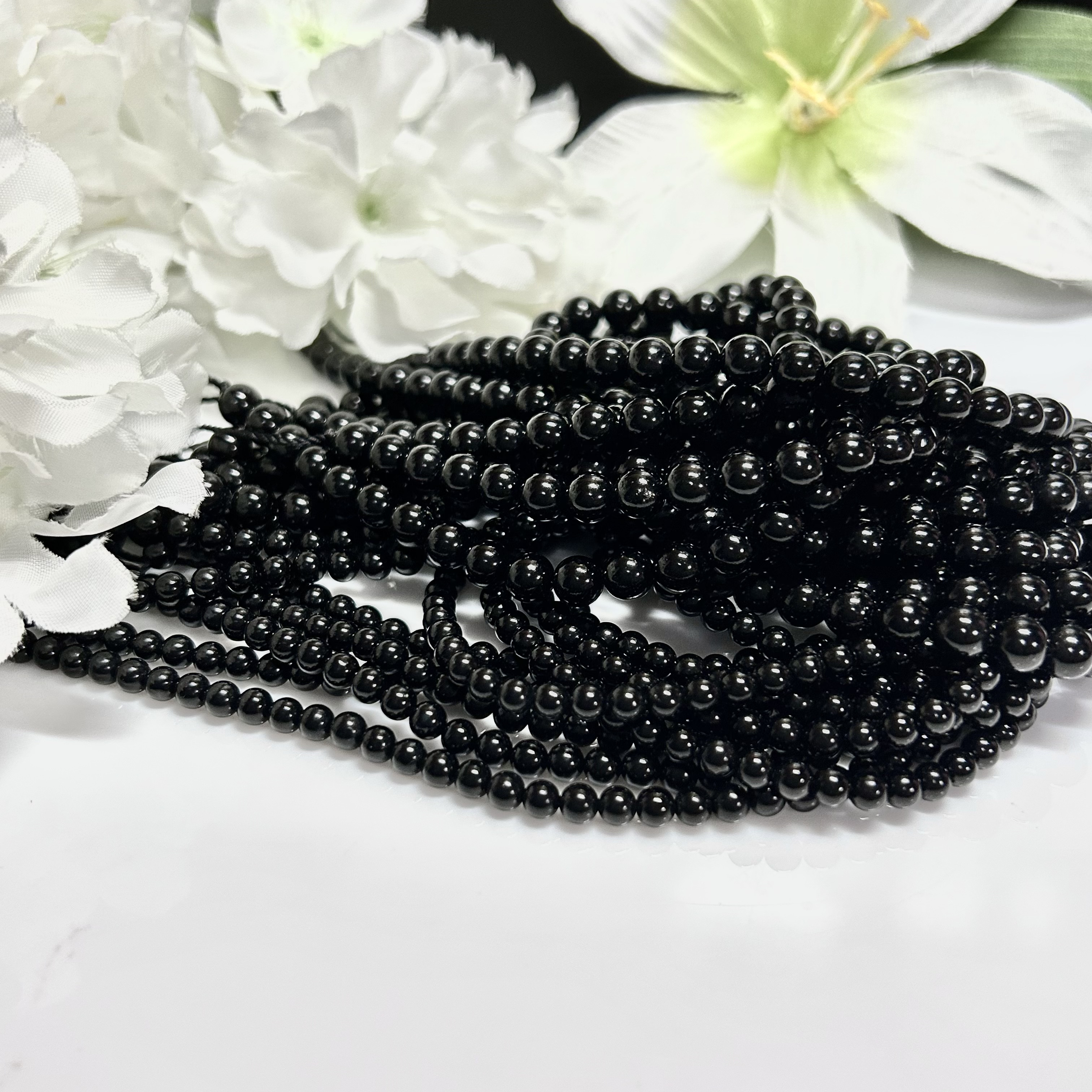 【丸玉】【レア】ジェット(黒玉/黒琥珀)-1