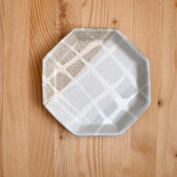 小石原燒小石原燒八角盤灰色平板飛平面鶴見窯陶器餐具時尚簡約可愛 第3張的照片