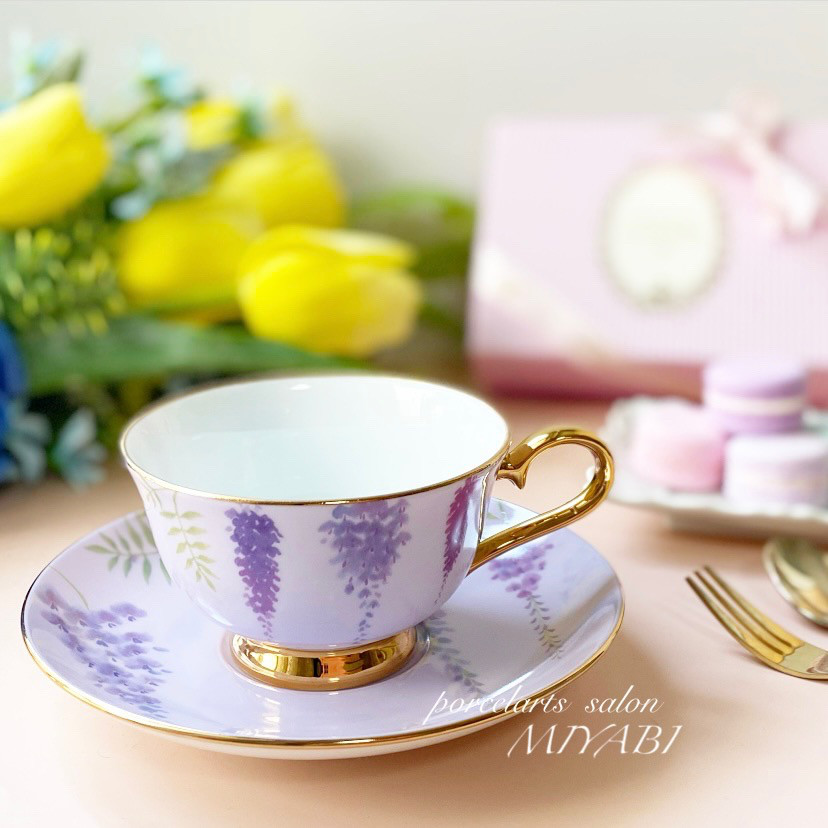 藤色♡藤の花の和柄ティーカップ 7,110円