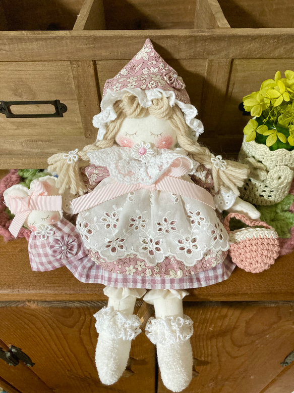 カントリードール♡ハンドメイド♡お人形♡くすみピンク♡ カントリードール(くすみピンクの子) その他人形 hiromin 通販