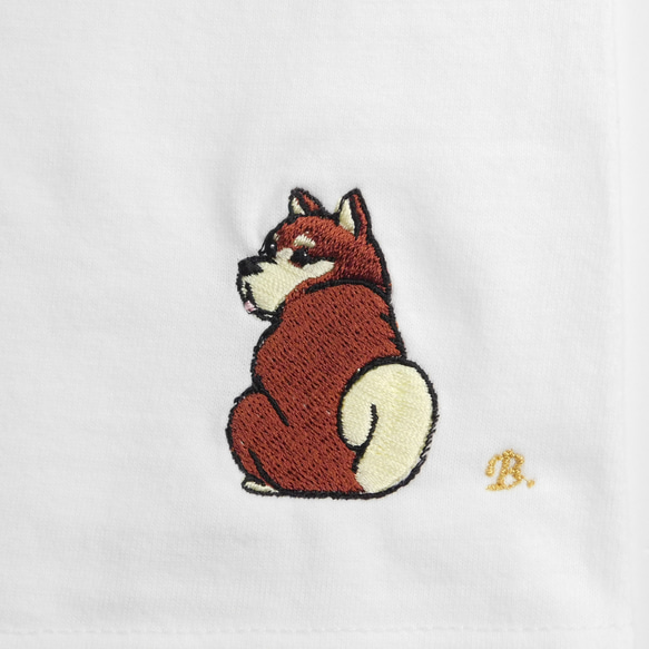 柴犬の刺繍りＴシャツ　6.2オンス　 1枚目の画像