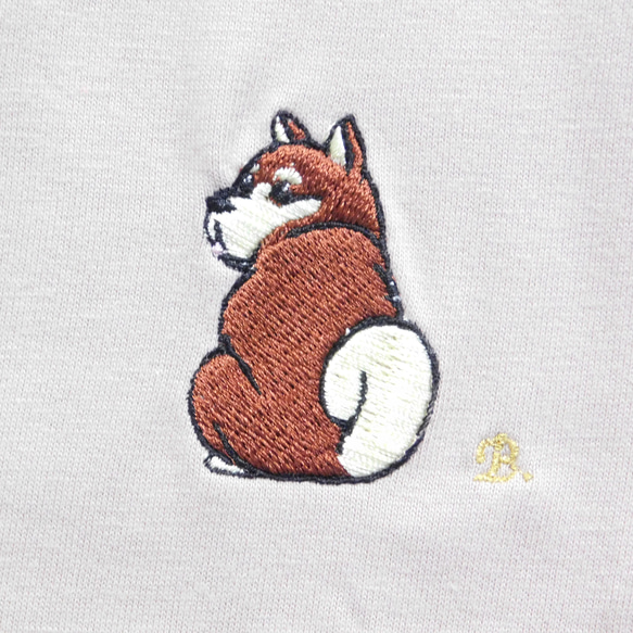 柴犬の刺繍りＴシャツ　6.2オンス　 3枚目の画像