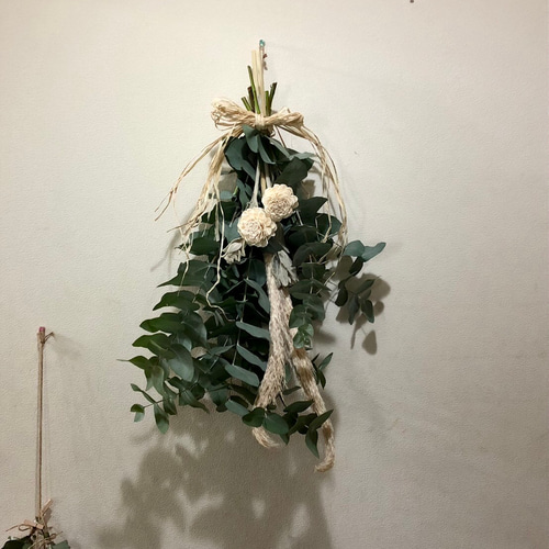 ドライフラワースワッグ ユーカリ パンパスグラス 縦65㎝ 大きめ  