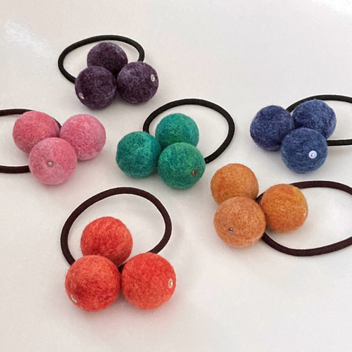 【専用】羊毛フェルト　ヘアゴムセット 専用】羊毛フェルト ヘアゴムセット