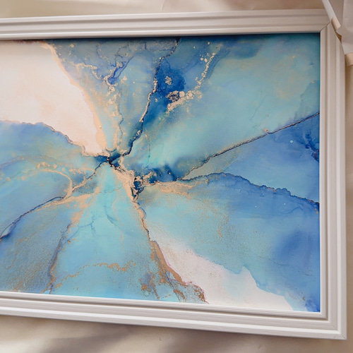 アルコールインクアート（インテリアパネル） 大人気アルコールインクアートA4サイズです アルコールインクアート