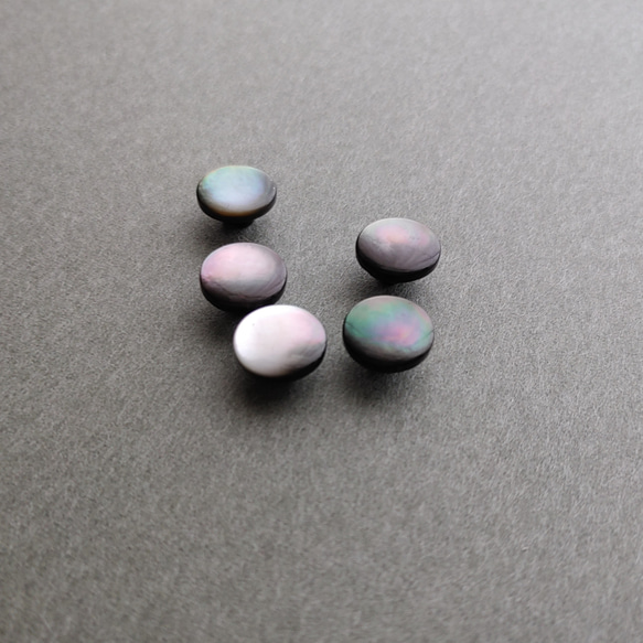 ピュアシルク　タロットポーチ　青の小花×黒×黒蝶貝釦（レギュラーデッキ用）PSS012 6枚目の画像