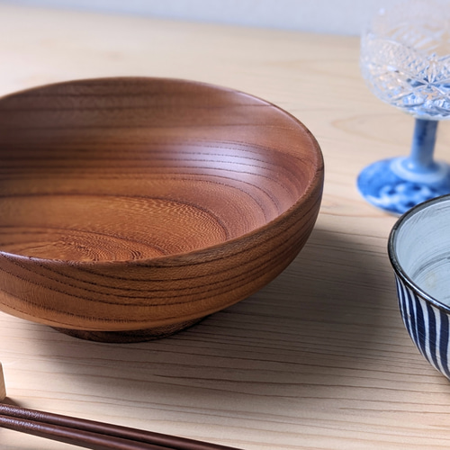 けやきの木製どんぶり・木の温もりを感じる手仕事の多用丼・手に馴染む