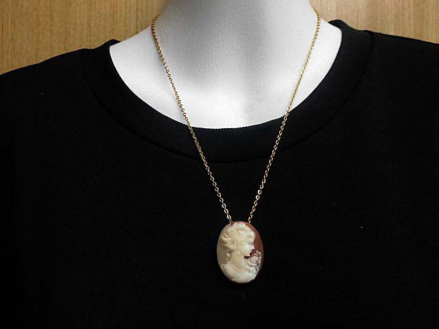 【未使用品】イタリア製　カメオネックレス　ポンペイ 送料無料】【イタリア製】ITALY カメオ/CAMEO/シェルカメオ