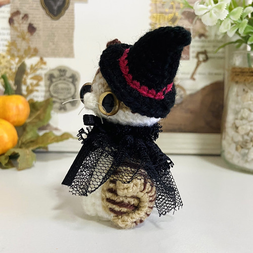 ハロウィン茶トラ猫の魔女♡あみぐるみ☆受注製作品 あみぐるみ