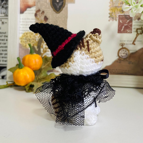 ハロウィン茶トラ猫の魔女♡あみぐるみ☆受注製作品 あみぐるみ
