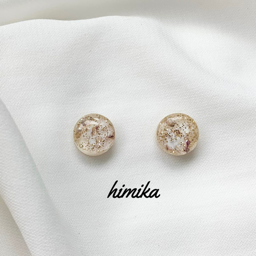 No.124 ハンドメイド ピアス アクセサリー レジン 小粒 ピアス 