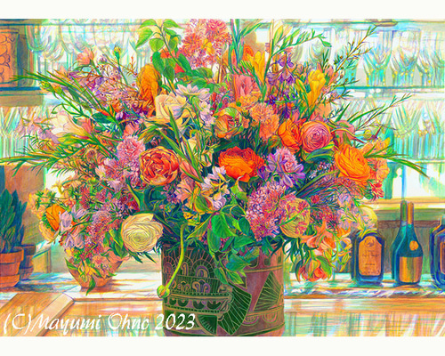 額装絵画☆フランスのホテルにあった花☆花の絵 フラワー 額装絵画☆フランスのホテルにあった花☆花の絵 フラワー