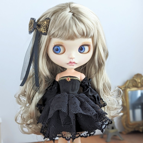 954.黒のレースのベアトップドレス ※ブライスアウトフィット その他 