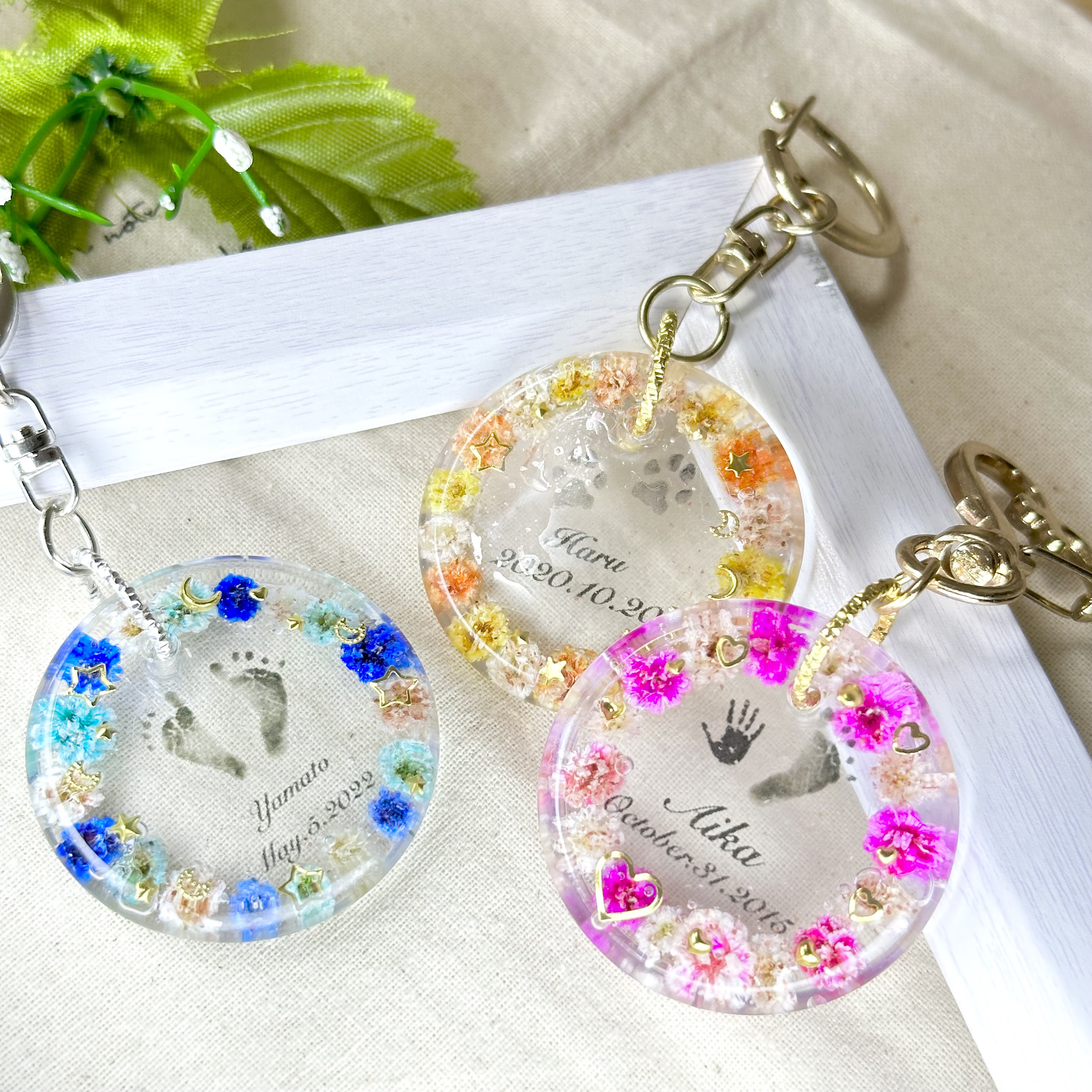 ☆FISHMOON☆様オーダーページ❁手形足形キーホルダー꘎୫名入れ ☆FISHMOON☆様オーダーページ❁手形足形キーホルダー꘎୫名入れ
