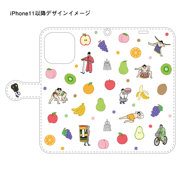 お相撲iPhone手帳ケース【フルーツミックス】 6枚目の画像