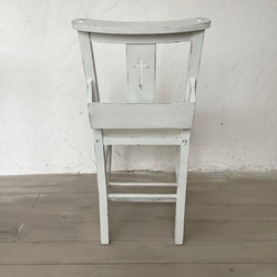 【受注制作】チャーチチェア・チャペルチェア・教会椅子・フレンチ・シャビー・ホワイト・おうちカフェ 11枚目の画像