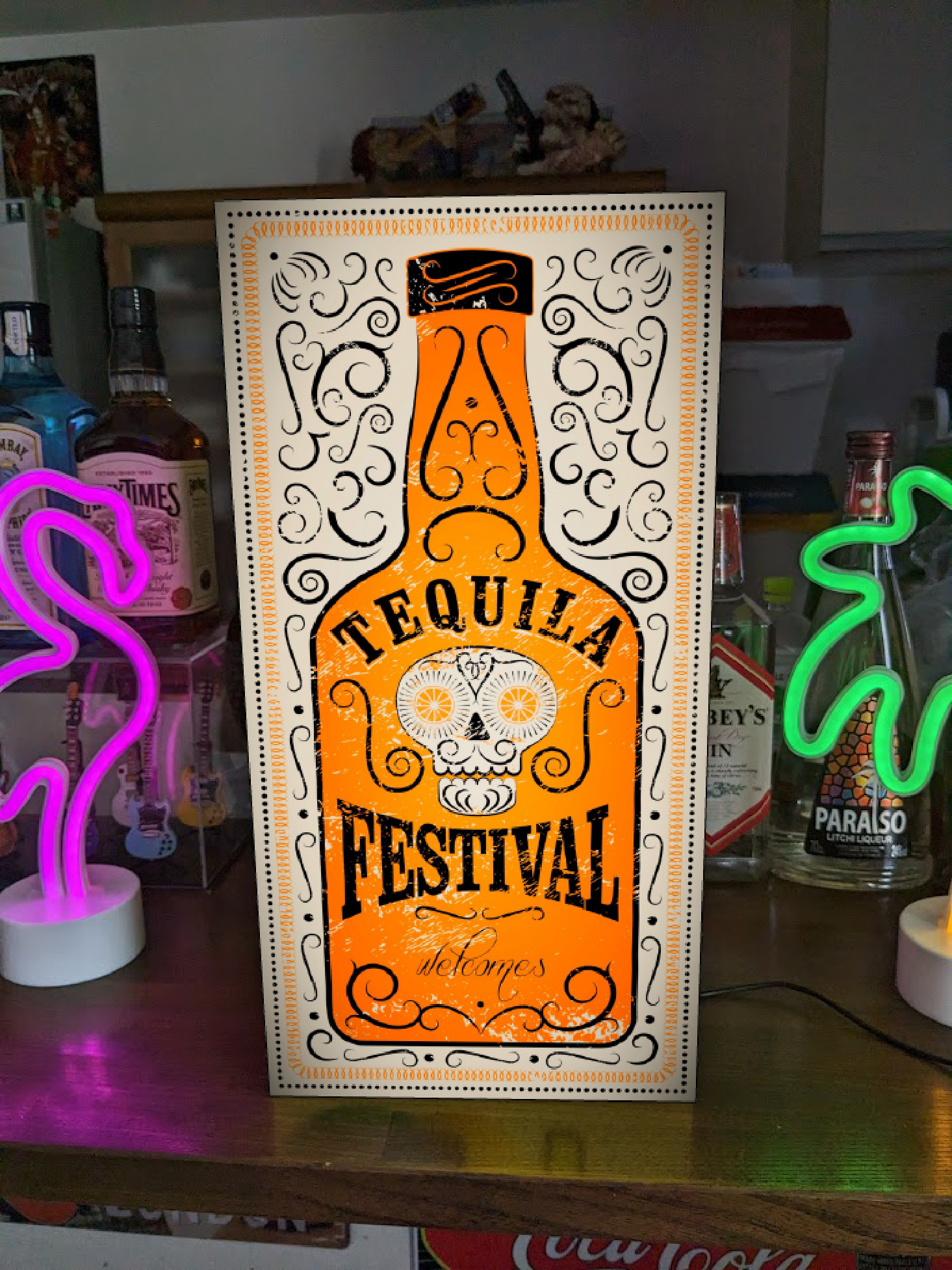 居酒屋 BAR 蒸留酒 酒 ネオン テキーラ メキシコ 看板 Tequila