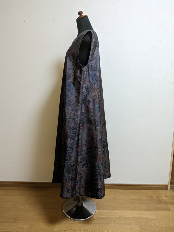 SOLD　着物リメイク　ワンピース　大島紬　M〜L 