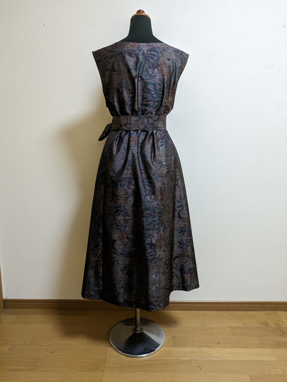 SOLD　着物リメイク　ワンピース　大島紬　M〜L 