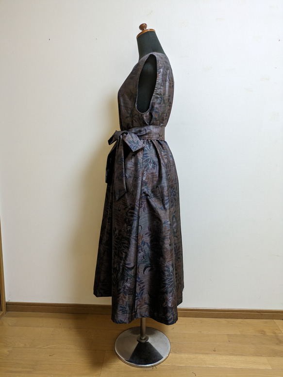 SOLD　着物リメイク　ワンピース　大島紬　M〜L 