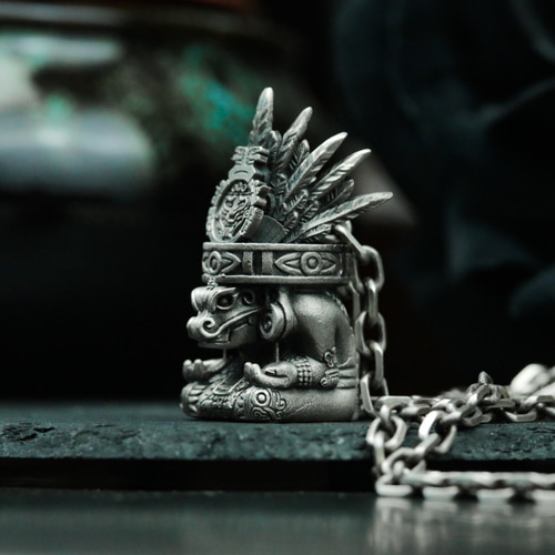 マヤ文明 魔法使い 司祭 シルバー925 ペンダントネックレス ヘビ