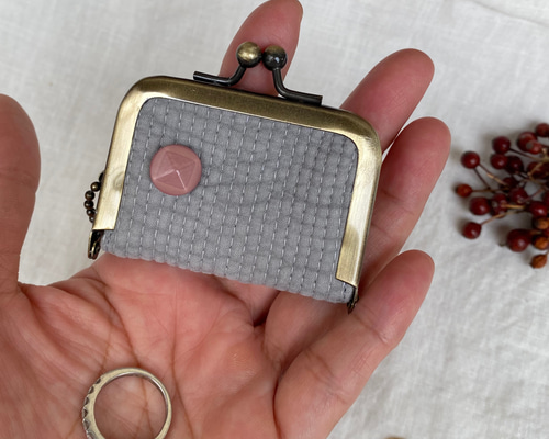 試作品 ふっかふか ヌビキルトグレー アクセサリーポーチ携帯用 指輪