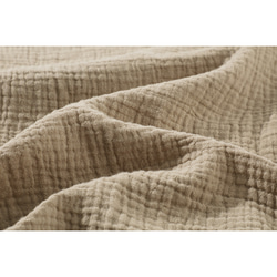 柔らかいダブルガーゼコート　フード付きロングコート　ゆとり羽織り　カーキ　フリーサイズL260KH 11枚目の画像
