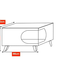 受注製作｜39 x 40 x 66cm 木製 キャットハウス サイドテーブル 猫ベッド ミッドセンチュリー 2枚目の画像