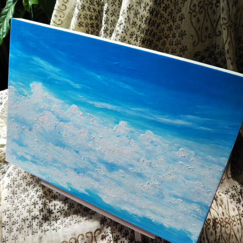 原画 雲を渡る オイルパステル 絵画 Hidamari art 通販 16508371