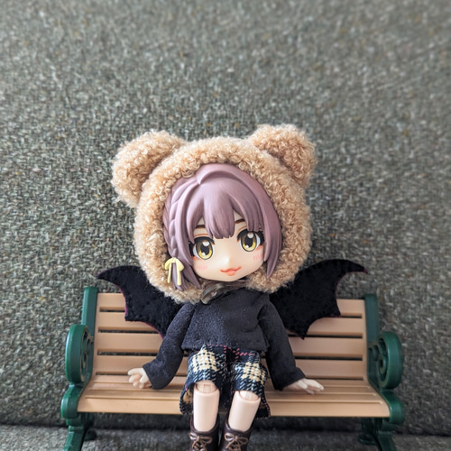 樹脂粘土ドール 女の子 クマちゃん帽子 picnic