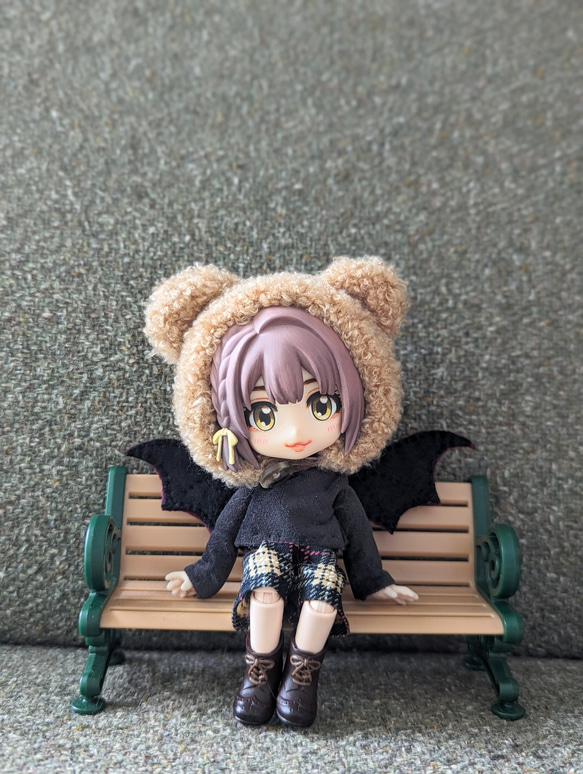 "picnic"クマちゃん帽子  オビツ11/ねんどろいどどーるサイズ 9枚目の画像