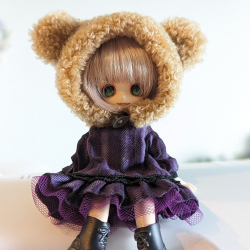 樹脂粘土ドール 女の子 クマちゃん帽子 picnic