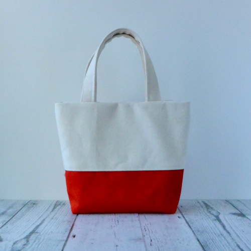 推しカラーRED 金と赤のインド刺繍リボントートバッグ【Sサイズ