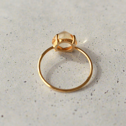 宝石質シトリン シュガーローフカット 指輪 Sliver925 K18GP 4枚目の画像