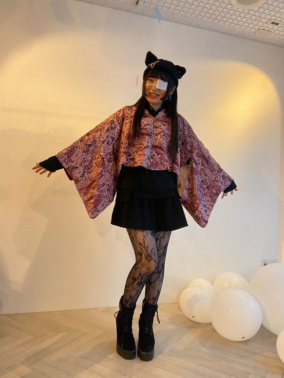 着物リメイク・パンツと前開きファスナーのセットアップ 