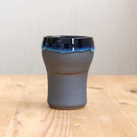 小石原焼 小石原焼き タンブラー 選べるカラー２色 藍釉 鉄釉掛分 秀山窯 陶器 器 NHK イッピンで紹介されました 6枚目の画像
