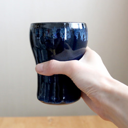 小石原焼 小石原焼き タンブラー 選べるカラー２色 藍釉 鉄釉掛分 秀山窯 陶器 器 NHK イッピンで紹介されました 5枚目の画像