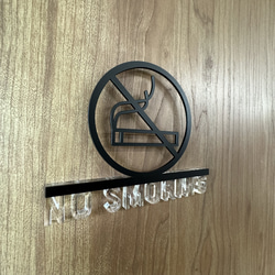 （送料無料）ルームサイン NO SMOKING ドア用 3Dアイコン クリア文字 3枚目の画像