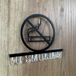 （送料無料）ルームサイン NO SMOKING ドア用 3Dアイコン クリア文字 7枚目の画像