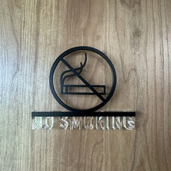 （送料無料）ルームサイン NO SMOKING ドア用 3Dアイコン クリア文字 5枚目の画像