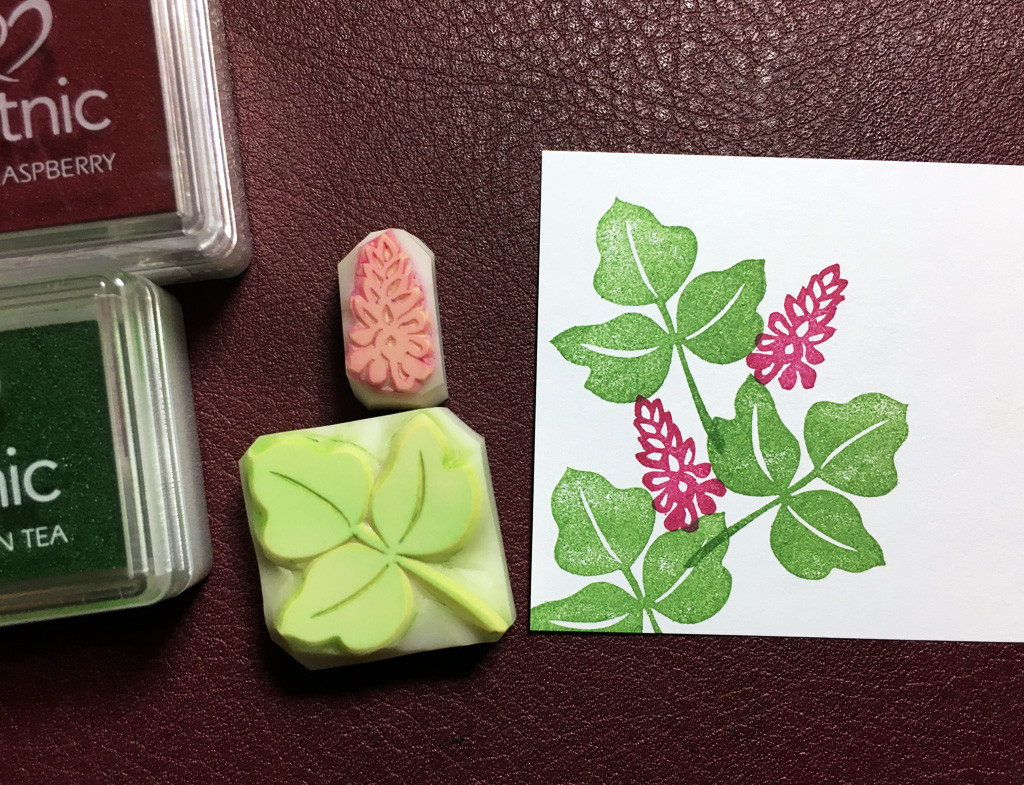 消しゴムはんこ　お花と葉っぱ 消しゴムはんこ　お花と葉っぱ